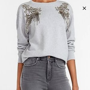 Express Embellished shoulder sweatshirt S